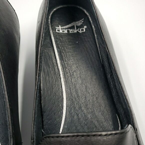 Dansko Debra Black Nappa Leather Wedge Slip On Comfort Loafer Memory Foam Sz 38 - Picture 11 of 16